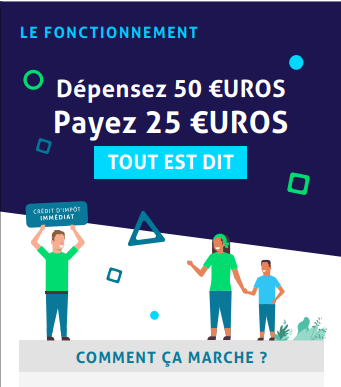 Dépensez 50 euros, payez 25 euros avec le crédit d'impôt